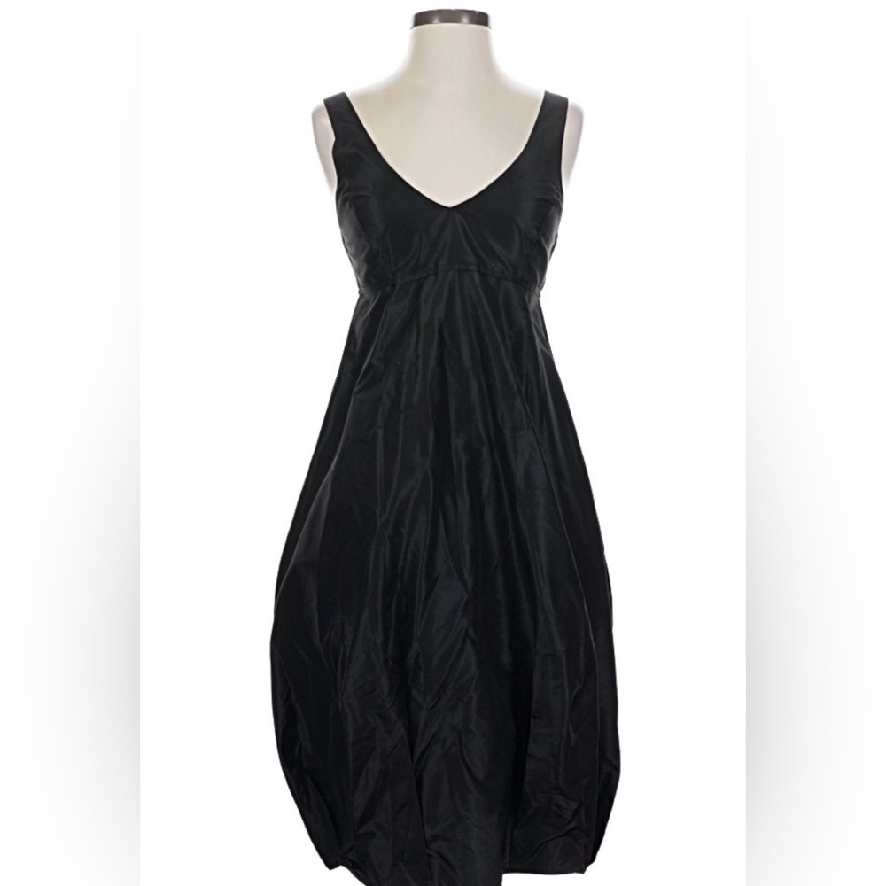 Zero + Maria Cornejo Black Bubble Hem 100% Silk Dress Size‎ 4